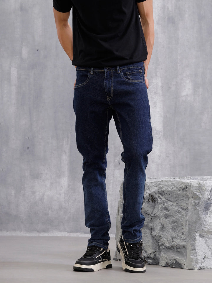 Light Fade Slim Fit Jeans | Dark Blue