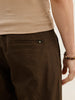 Loose Fit Cotton Trouser | Brown