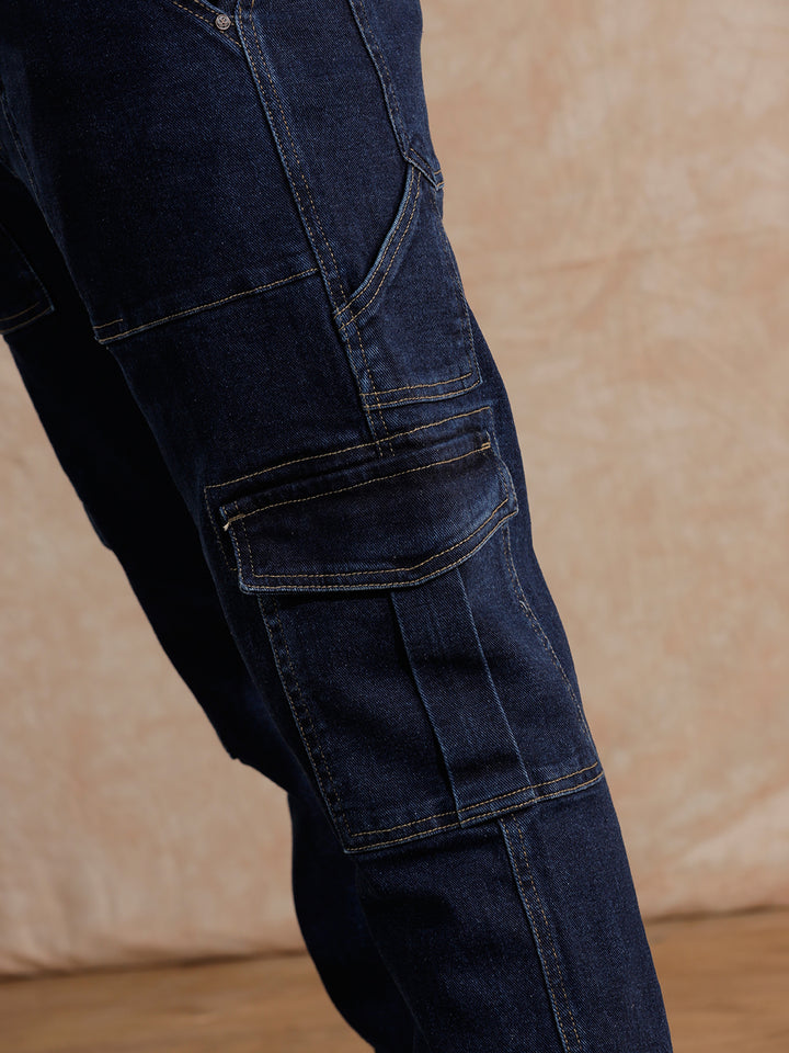 Solid Heavy Fade Slim Fit Jeans | Blue