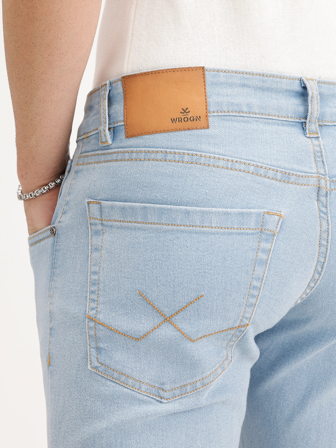 Solid Slim Fit Denim Jeans | Light Blue