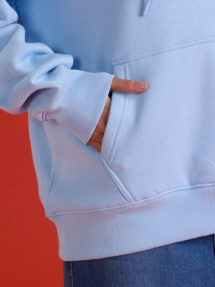 Men’s minimal powder blue hooded sweatshirt | Powder Blue