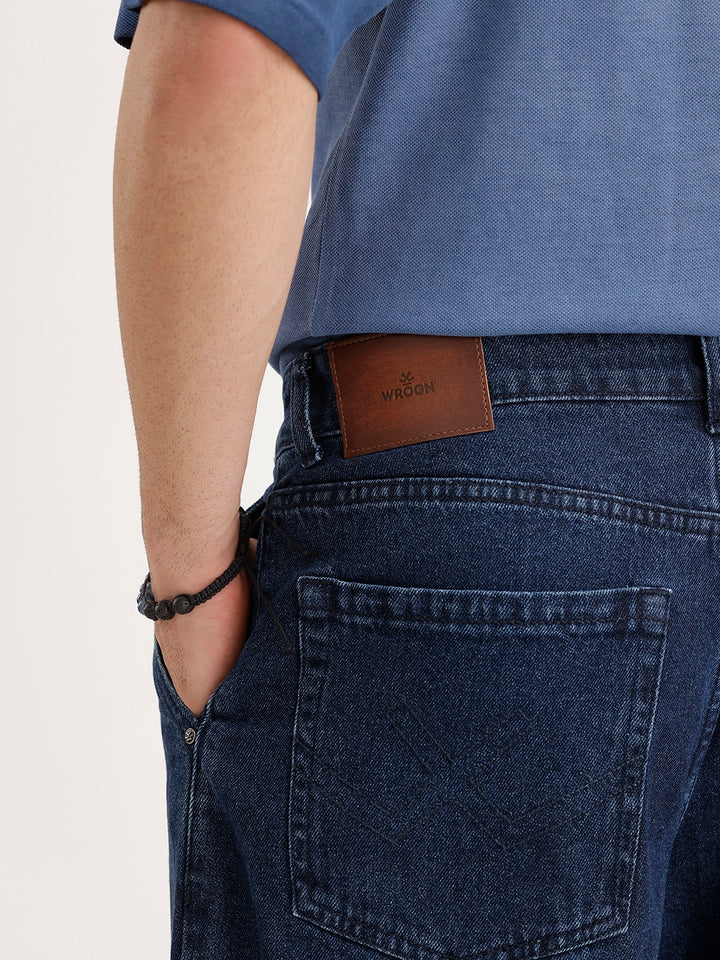 Barrel Fit Denim Jeans | Dark Blue