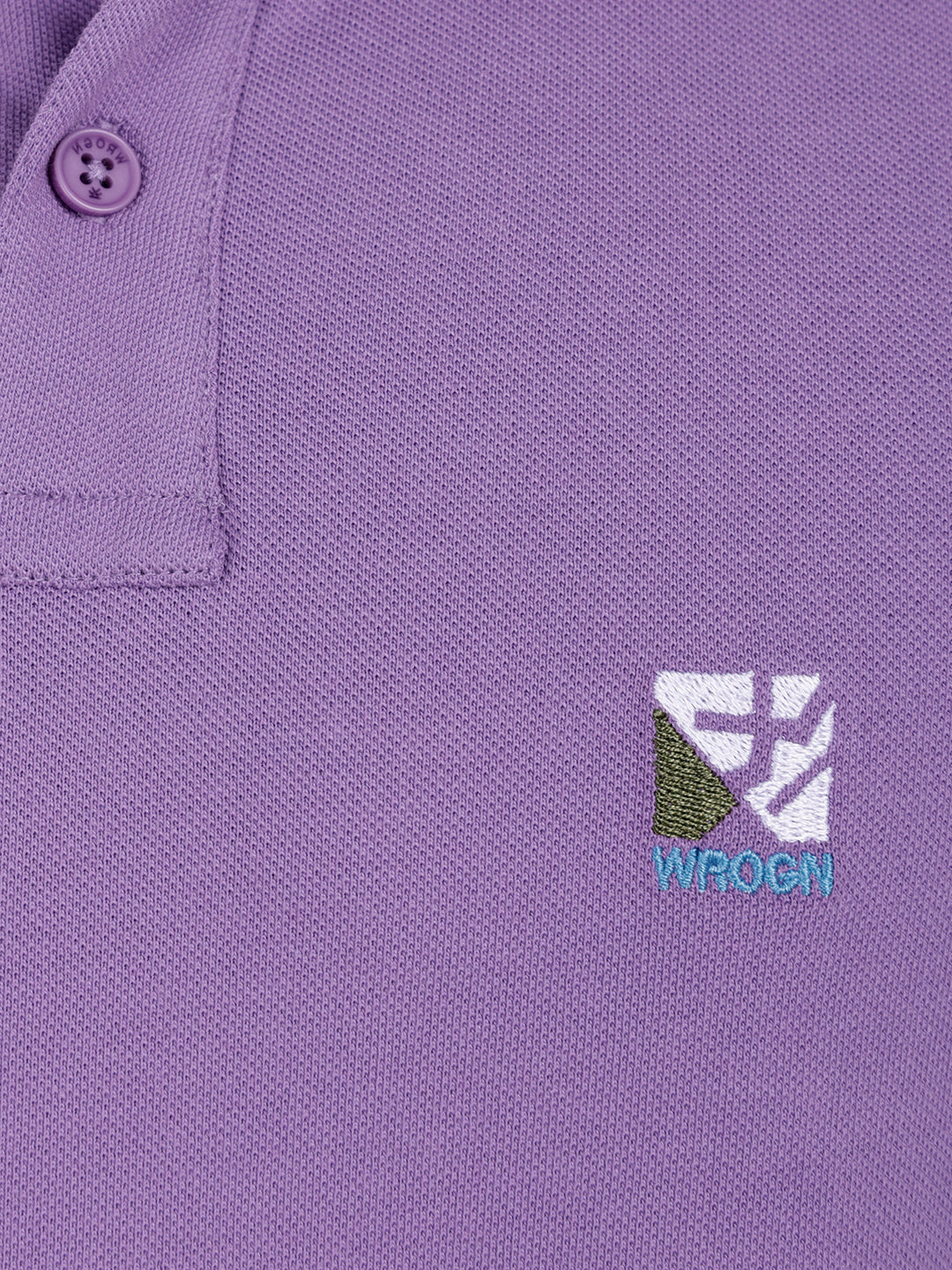 Elevated polo tee with Embroidered Detail I Lavender