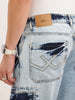 Loose Fit Cargo Denim Jeans  | Light Blue