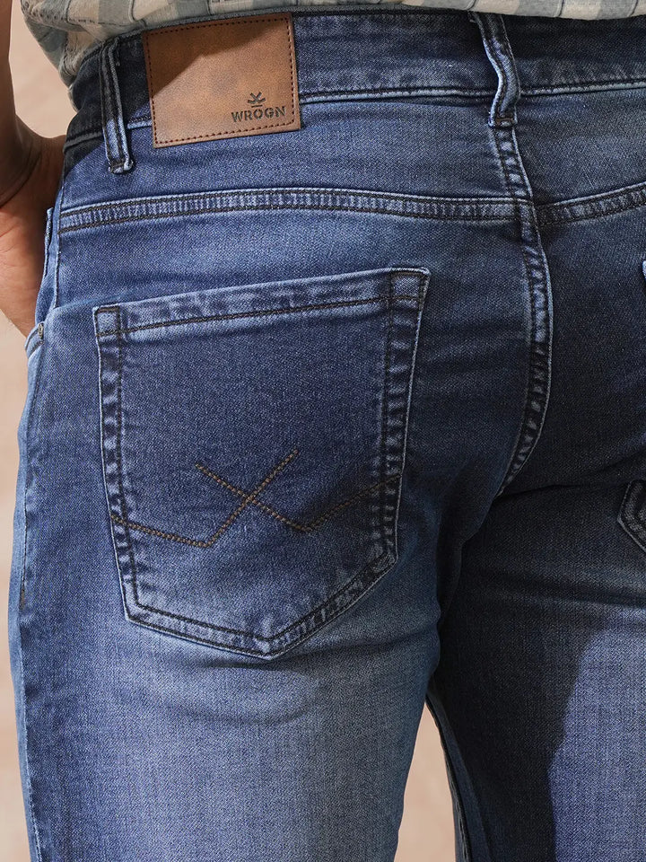 Casual Heavy Fade Slim Fit Jeans | Blue