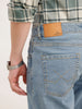 Solid Straight Fit Denim Jeans | Light Blue