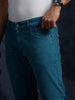 Teal Blue Slim Fit Jeans