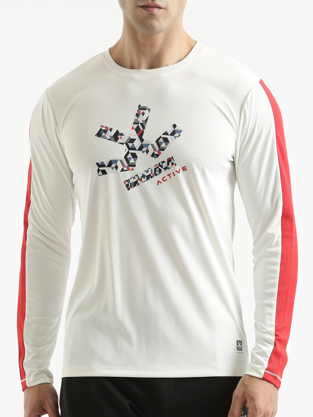 Abstract Active White T-Shirt