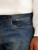 Straight Fit Washed Denim Cargo | Blue