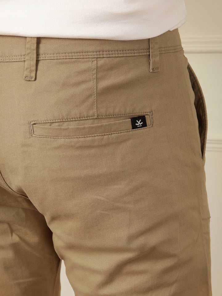 Soft Cotton Blend Chino Trouser | Khaki