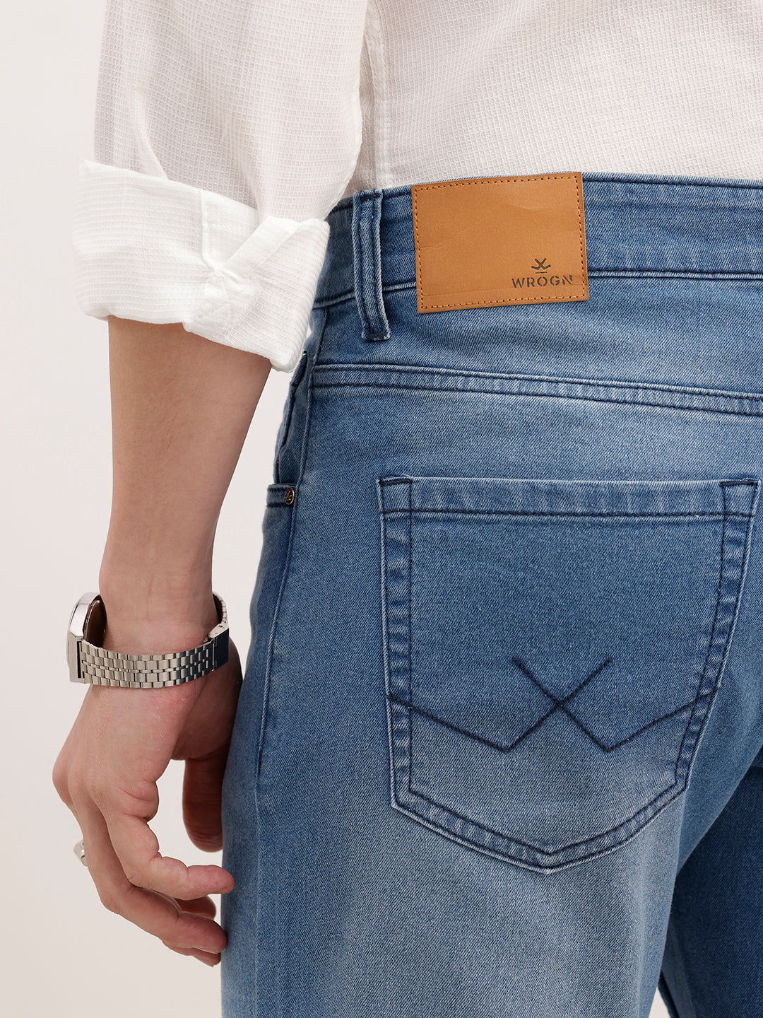 Classic Slim Fit Faded Denim Jeans | Light Blue