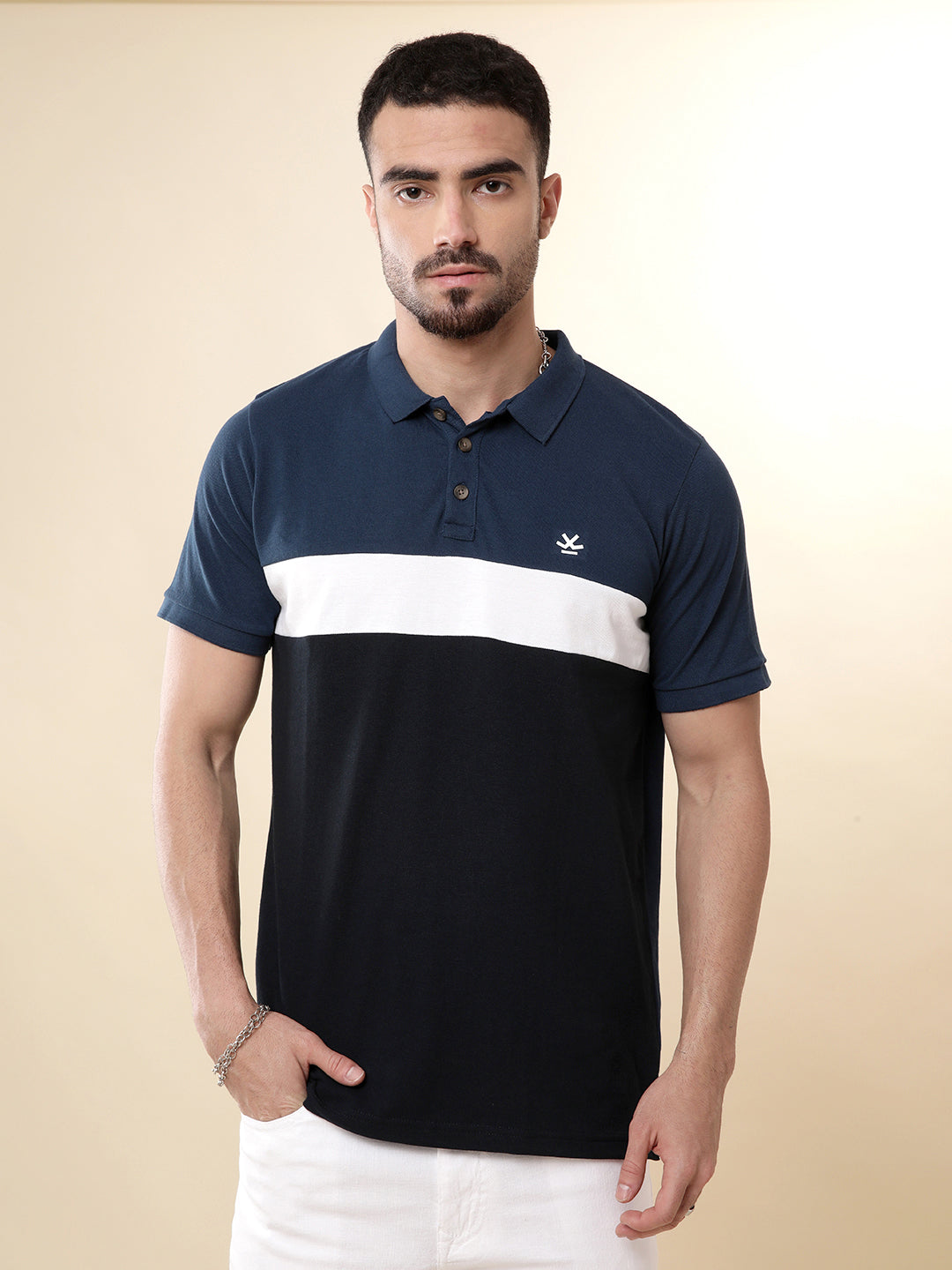 Blues Colour-blocked Polo T-Shirt