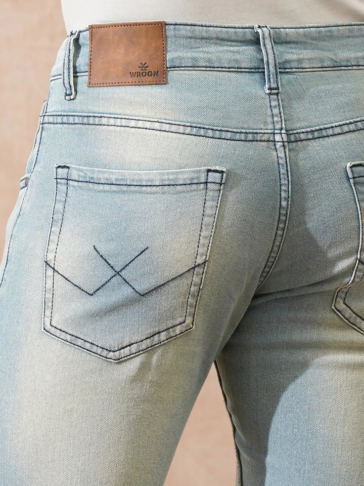 Heavy Fade Slim Tapered Jeans | Light Blue