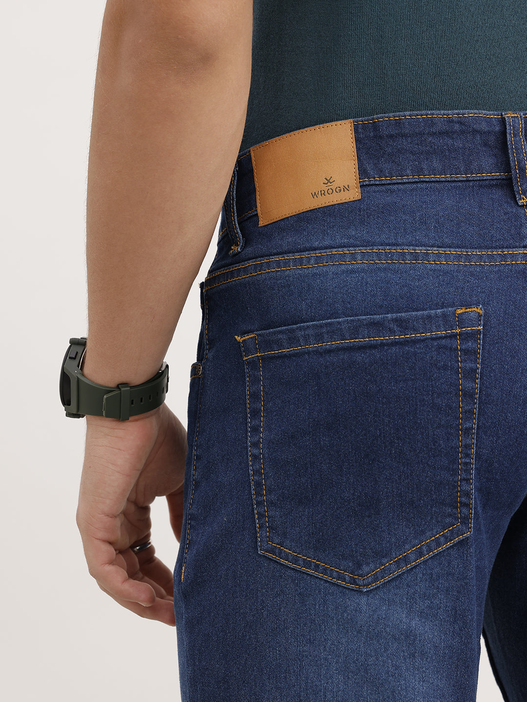 Straight Fit Faded Denim Jeans | Blue
