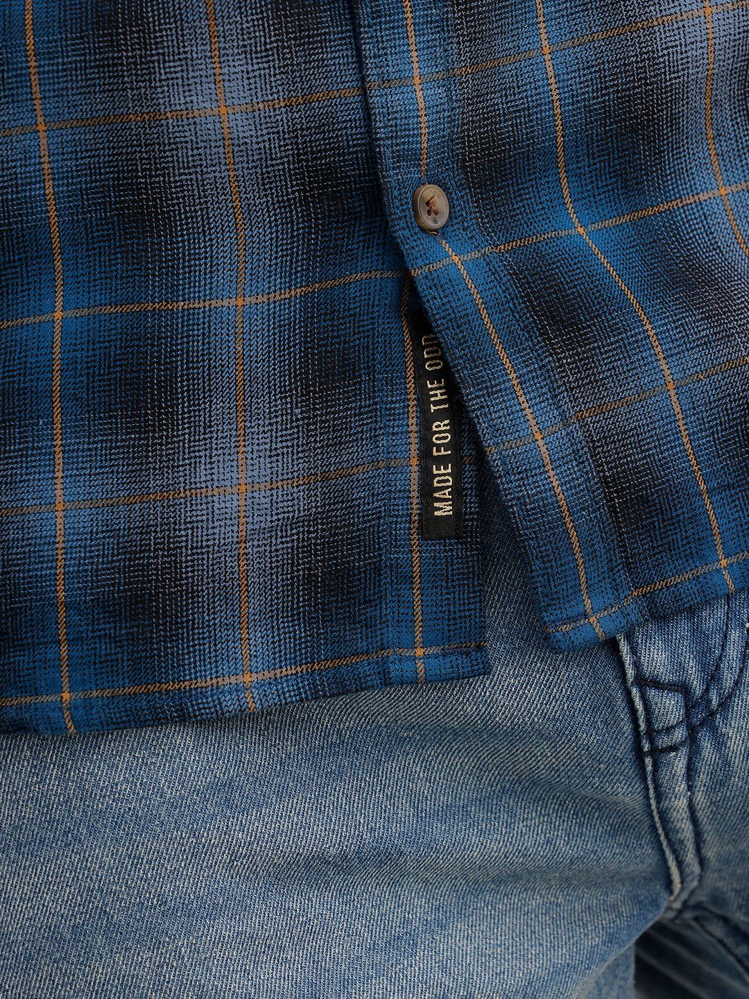 Blue Charcoal Checked Shirt