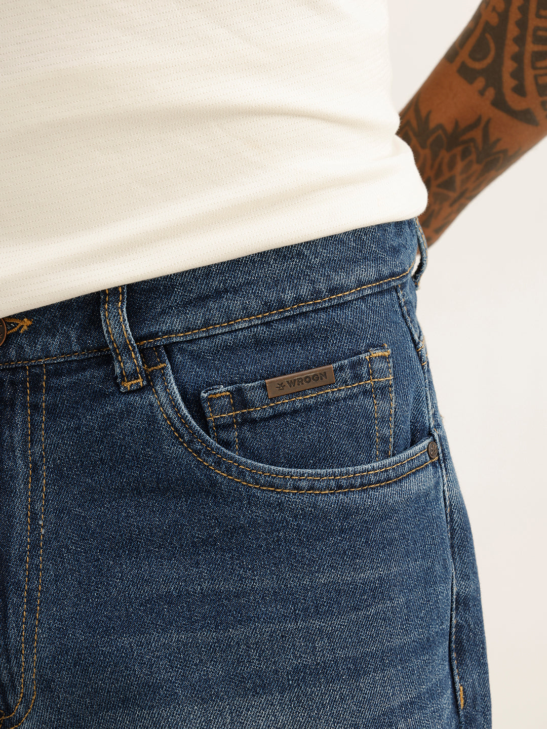 Classic Washed Bootcut Denim Jeans | Blue