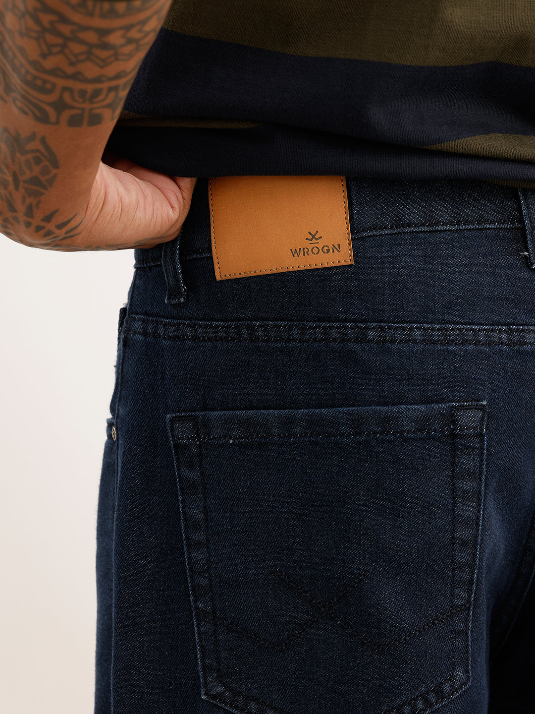 Solid Loose Fit Denim Jeans | Dark Blue