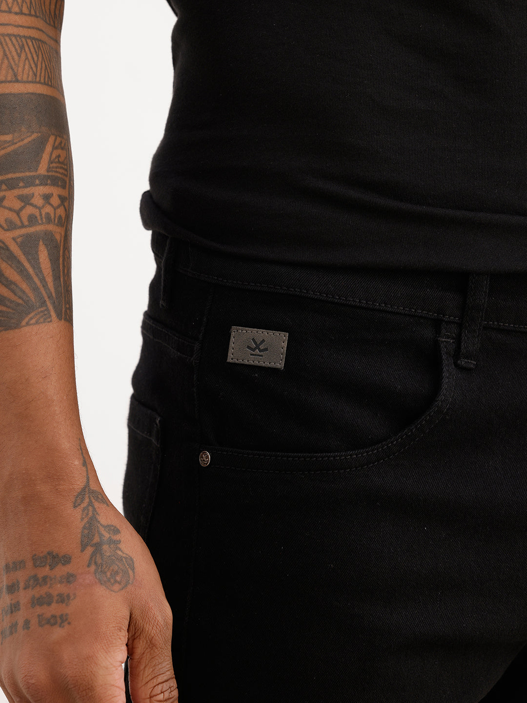 Solid Skinny Fit Denim Jeans | Black