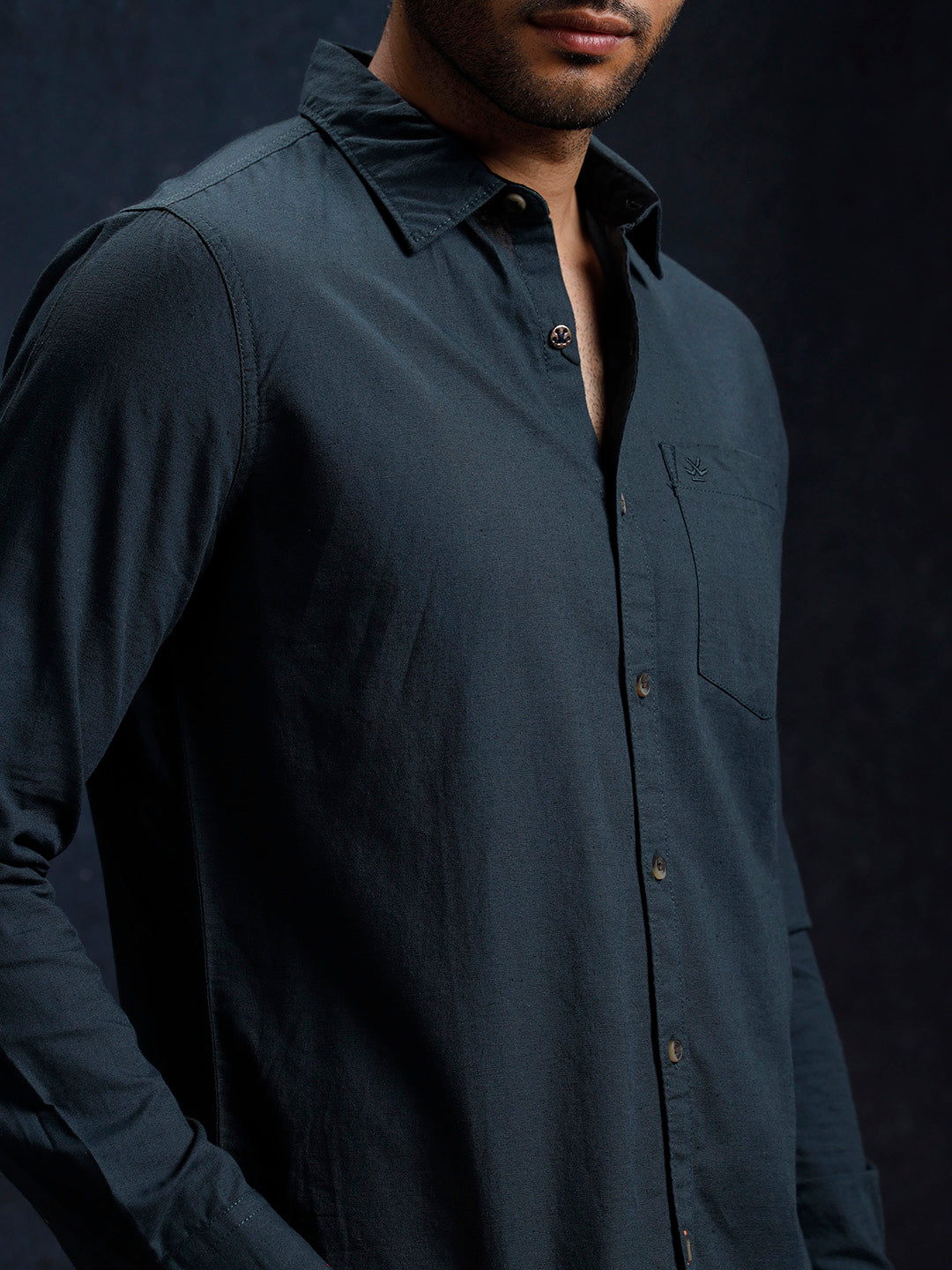 Pure Solid Slim Fit Shirt