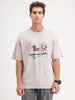 Oversized Placement Printed T-Shirt | Grey