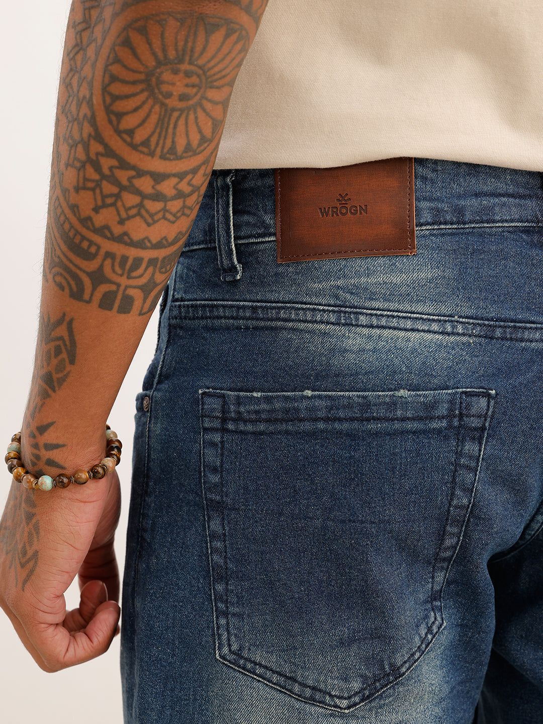 Faded Straight Fit Denim Jeans | Blue