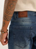 Faded Straight Fit Denim Jeans | Blue
