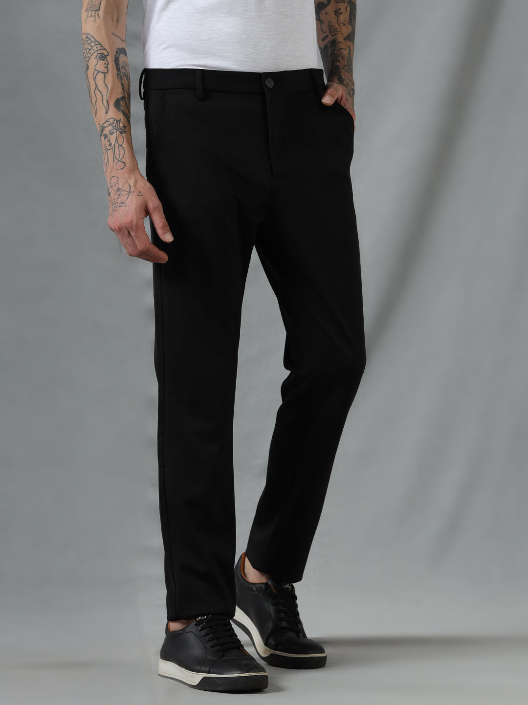 Black Easy-Fit Waist Trousers