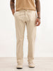 Solid Slim Fit Pleated Trouser | Off White