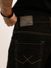 Contrast Stitch Regular Fit Denim Jeans | Black | WRJN807M
