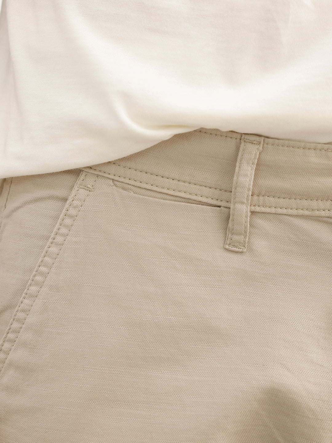 Solid Straight Fit Cotton Trousers | Off White