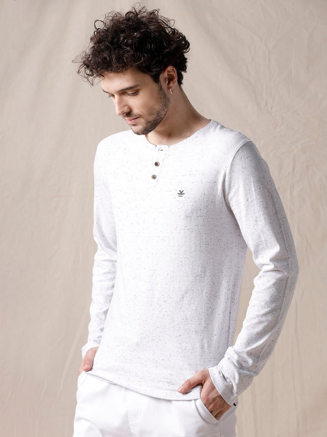 Solid Henley Long Sleeve T-Shirt