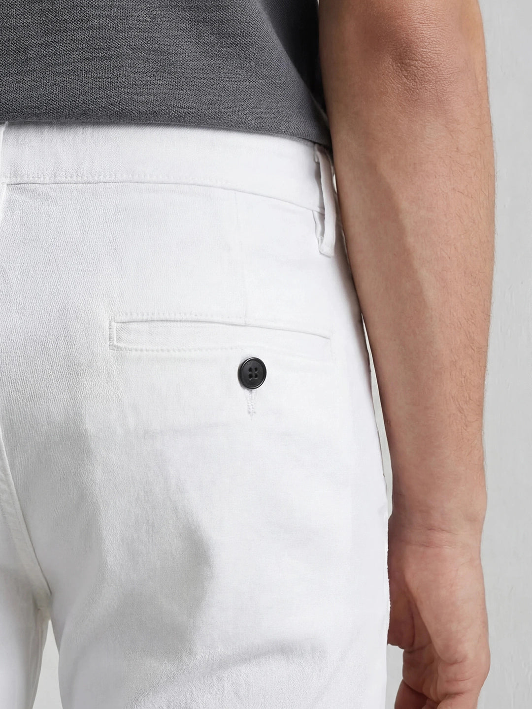 Solid Slim Fit Trouser | White