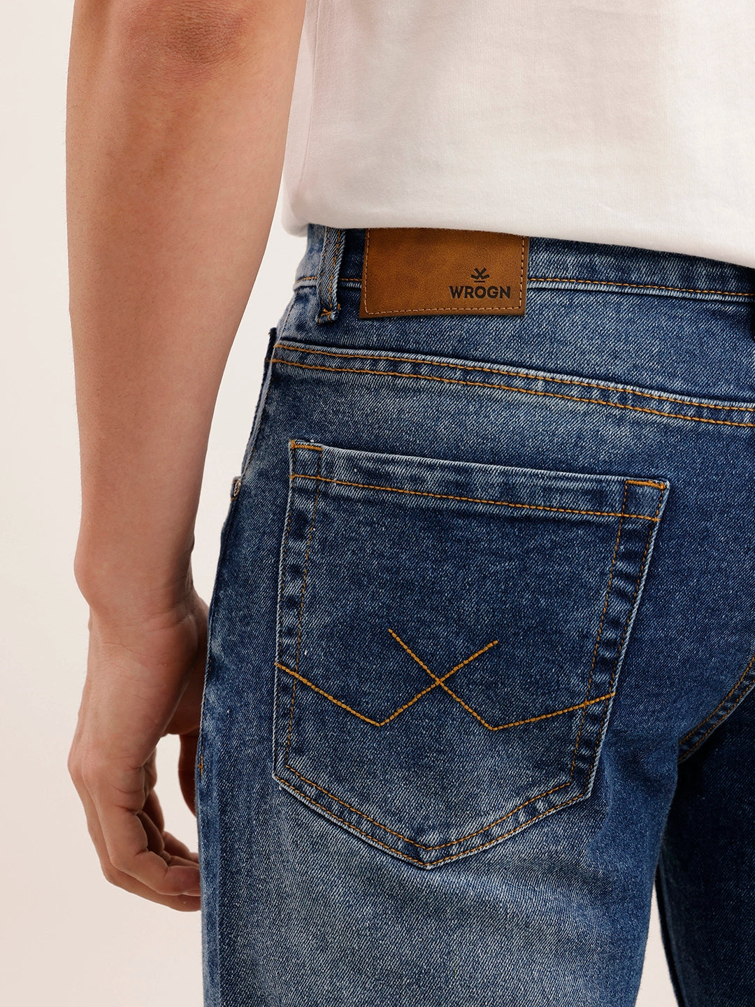 Faded Straight Fit Denim Jeans | Blue