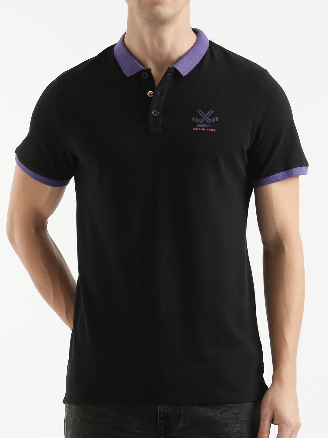 Classic Solid Black Polo T-Shirt
