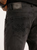 Faded Straight Fit Denim Jeans | Dark Grey