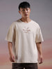 Wrogn Tone Oversized Beige T-Shirt