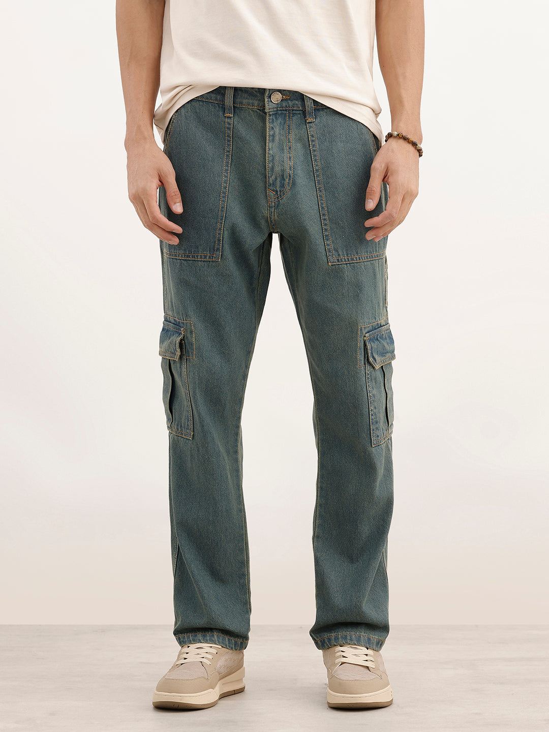Relaxed Fit Cargo Jeans | Blue