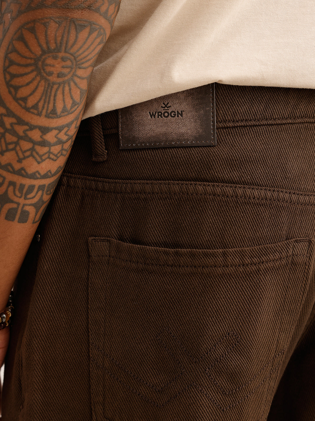 Solid Anti Fit Denim Jeans | Khaki