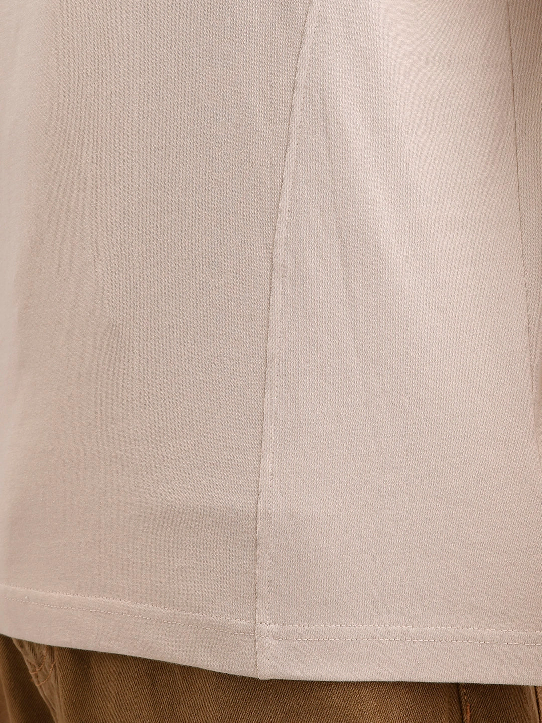 Oversized Cut & Sew T-Shirt | Beige