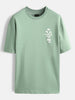 Minimal graphic print oversized tshirt | Green