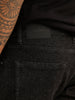 Washed Straight Fit Denim Jeans | Black