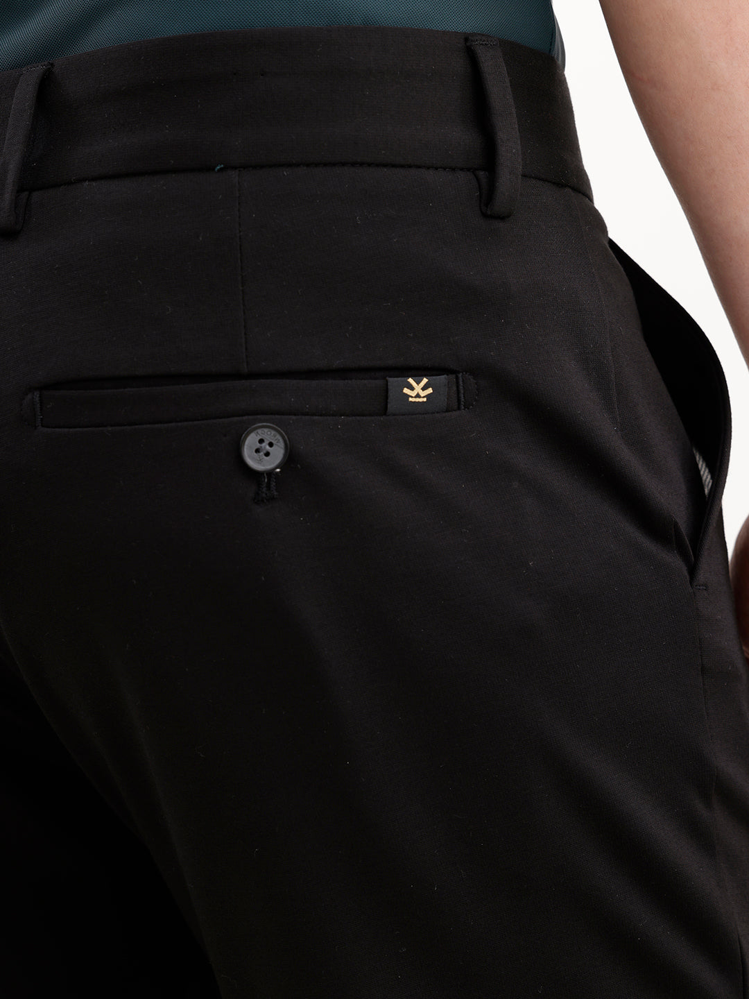 Solid Slim Fit Hyper-Flex Trouser | Black