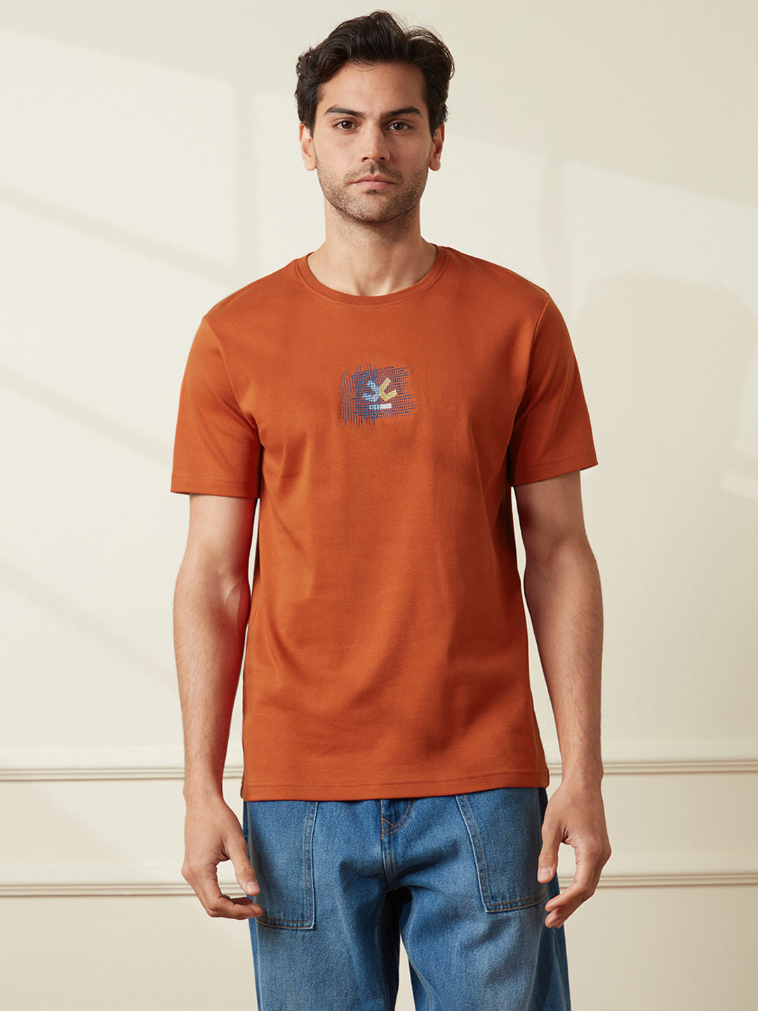 Classic Rust Embroidered T-Shirt