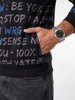Classic Typography AOP Sweatshirt | Black