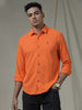 Solid Woven Orange Shirt