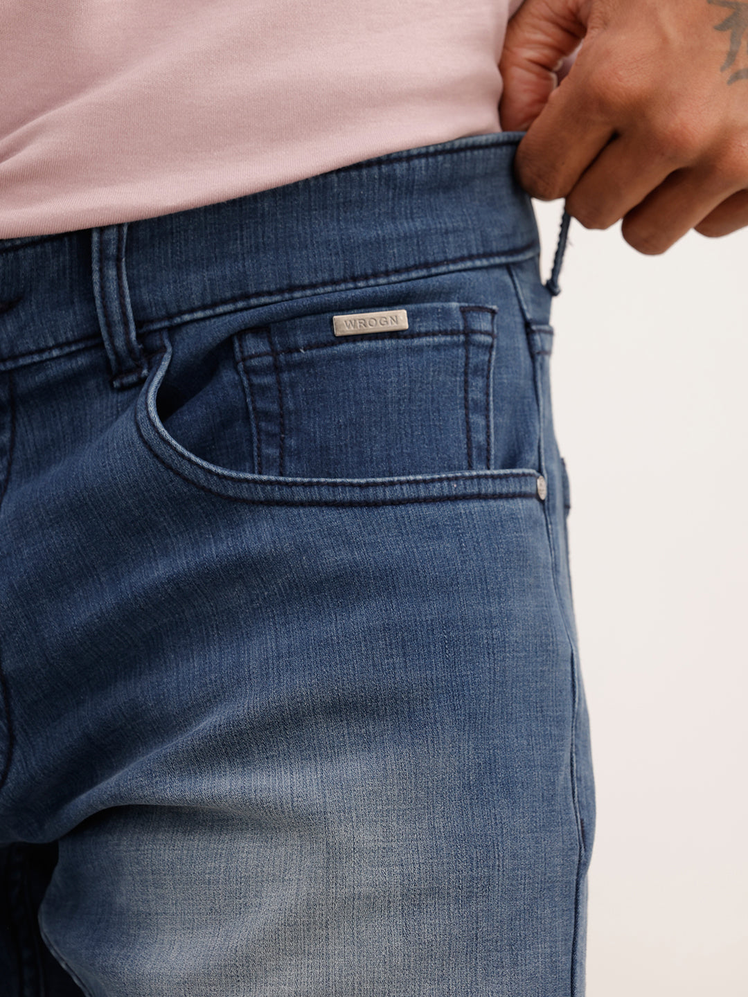 Slim Fit Faded Denim Jeans | Blue