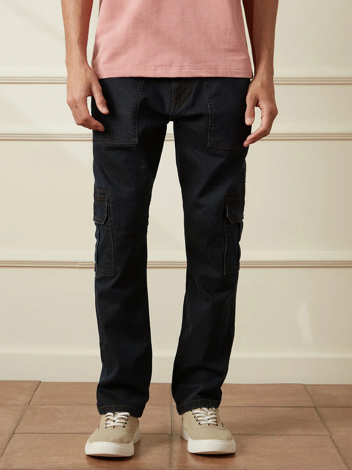 Relaxed Fit Utility Denim Cargo | Blue