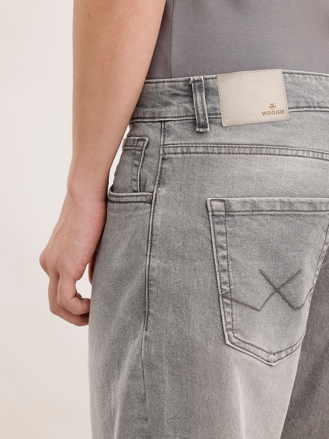 Loose Fit Faded Denim Jeans  | Grey