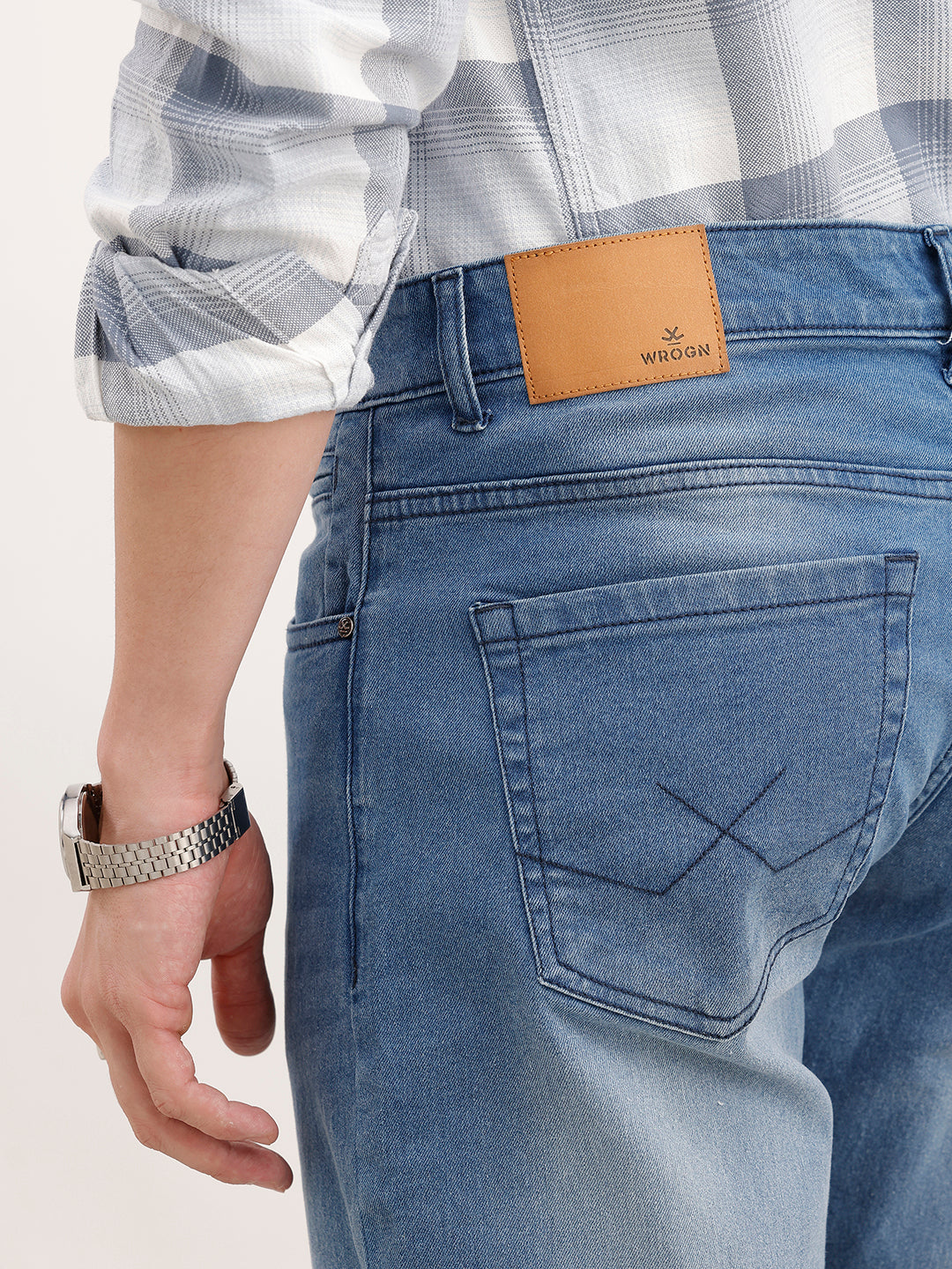 Straight Fit Faded Denim Jeans | Light Blue