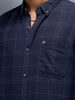 Men's Casual Regualr Fit Checkered Pattern Shirt | Black